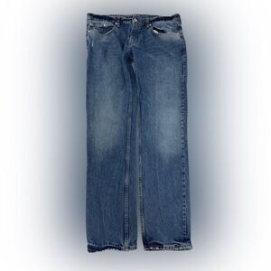 True Religion Jeans Men’s 38 Blue Rocco Distressed Denim Relaxed Skinny #10438